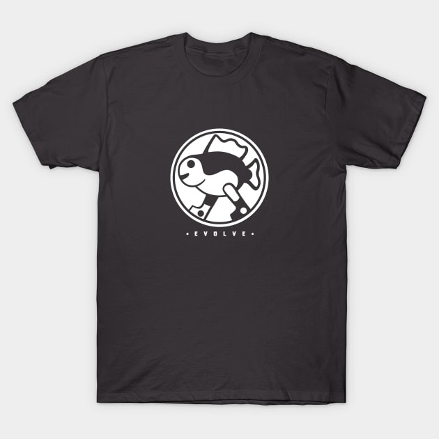 Walking Fish. Minimal, dorky design for evolving people T-Shirt by croquis design